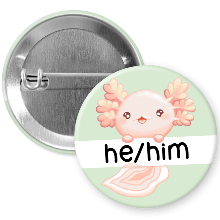 Axolotl Pronoun Pinback Button