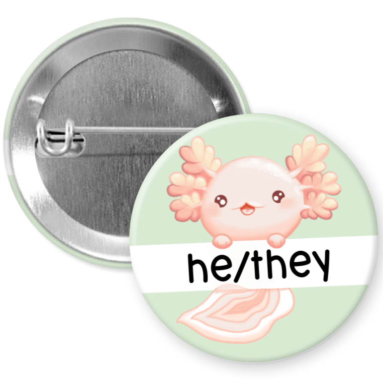 Axolotl Pronoun Pinback Button
