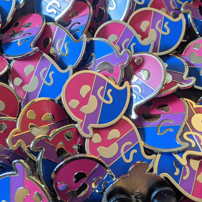 Bi-nshee (bisexual pride) hard enamel pin