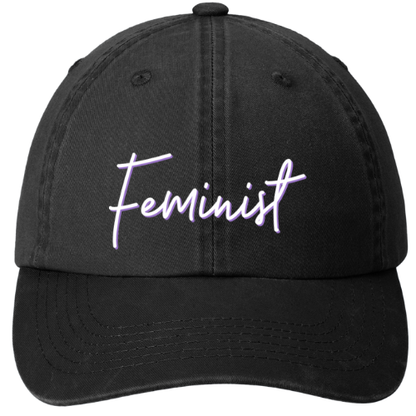 Garment washed Dad Hat - Feminist