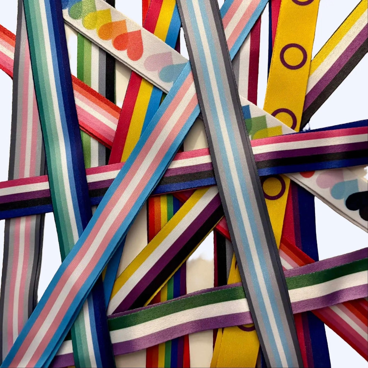 Safe Space Pride Hearts Lanyard