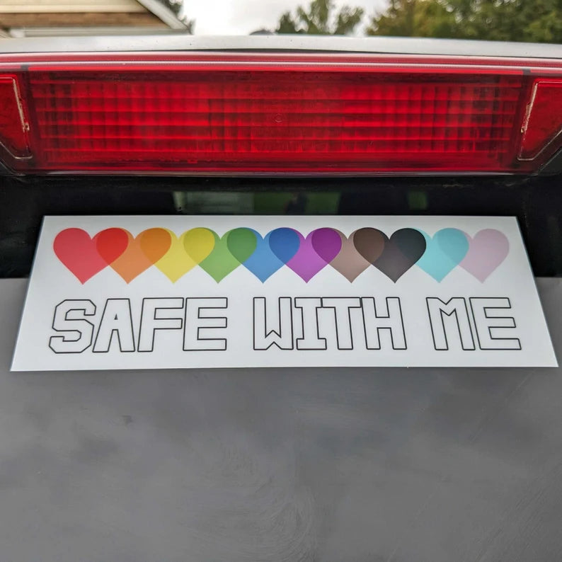 Safe With Me Bumper Sticker