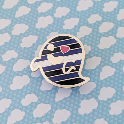 Leather Specter (leather/BDSM pride) hard enamel pin