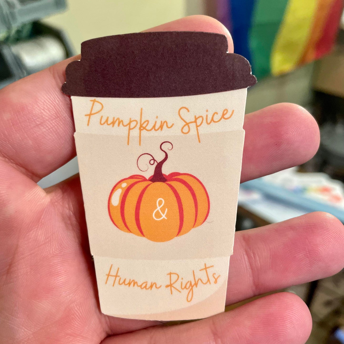 Pumpkin Spice & Human Rights Sticker