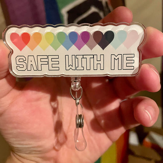 Safe With Me Badge Reel | Retractable ID Badge Holder