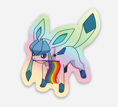 Glaceon Pokemon Pride Holographic Sticker