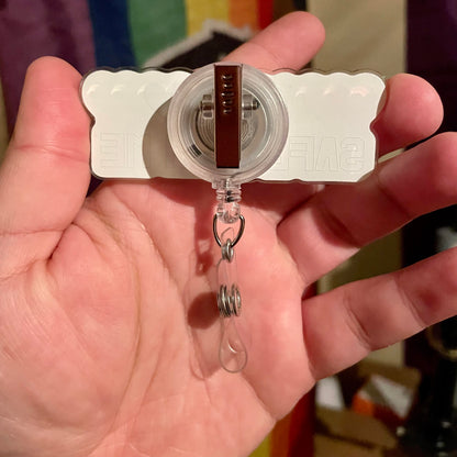 Safe With Me Badge Reel | Retractable ID Badge Holder