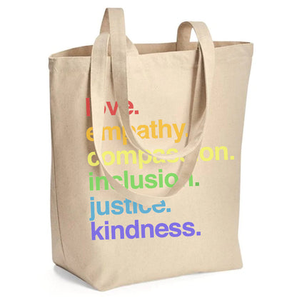 'Kindness Is' Pride Large Canvas Tote