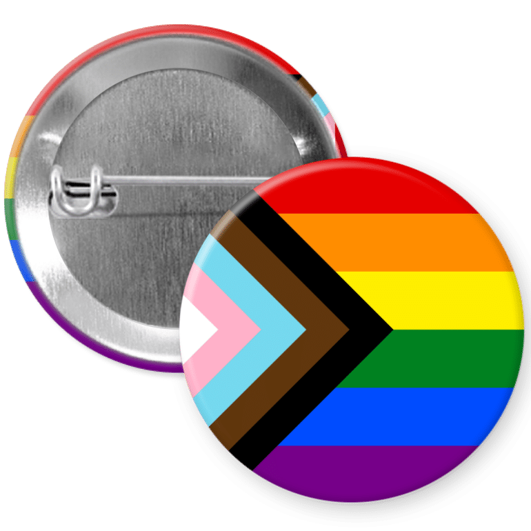 Progress Pride Flag Pinback Button