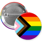 Progress Pride Flag Pinback Button