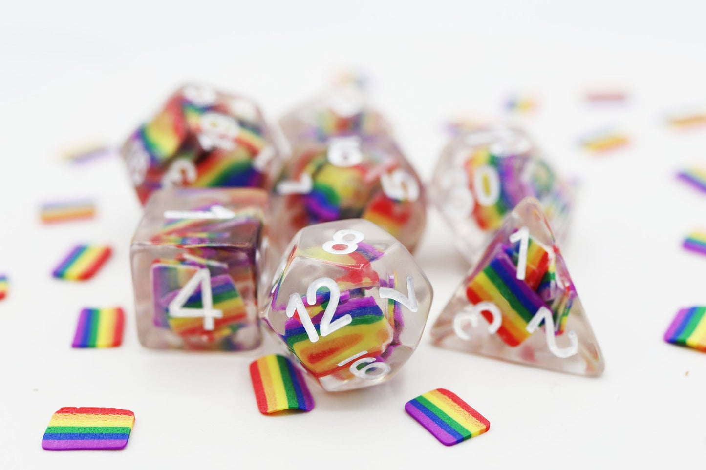 Foam Brain Games Pride Flag RPG Dice Set
