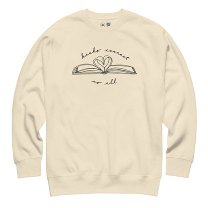 Books Connect Us All Embroidered Crewneck Sweatshirt